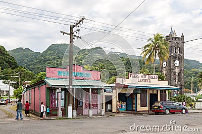 Levuka, Fiji. Colourful vibrant streets of old colonial capital of Fiji: Levuka town, Ovalau island, Fiji, Melanesia, Oceania. Editorial Stock Photo