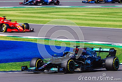 Lewis Hamilton at the 2021 British Grand Prix Editorial Stock Photo