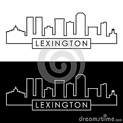 Lexington city skyline. Linear style. Vector Illustration