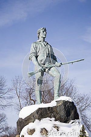 Lexington Minuteman Statue Editorial Stock Photo