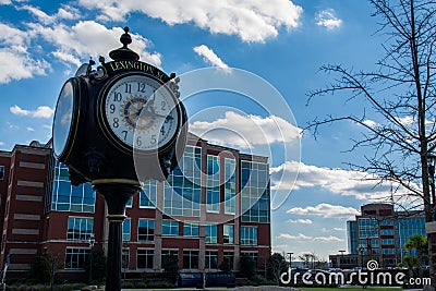 Lexington South Carolina Main Street Town Clock Center Editorial Stock Photo