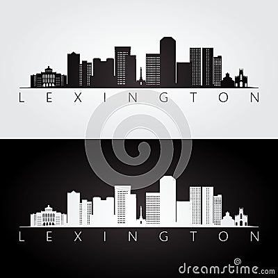 Lexington USA skyline and landmarks silhouette Vector Illustration