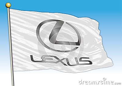 Lexus car industrial Toyota group, flag with logo, illustration Vector Illustration