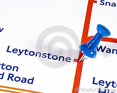 Leytonstone Station on a London Underground Map Editorial Stock Photo