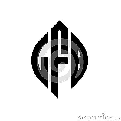 LFB circle letter logo design with circle and ellipse shape. LFB ellipse letters with typographic style. The three initials form a Vector Illustration
