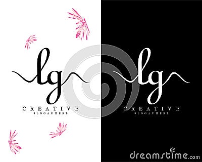 Lg, gl initial company name logo template vector Stock Photo