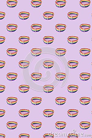 Lgbt bracelet on pastel background Stock Photo