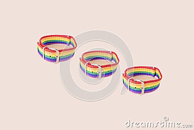 Lgbt bracelet on pastel background Stock Photo