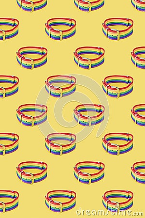 Lgbt bracelet on pastel background Stock Photo