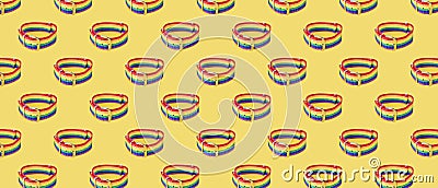 Lgbt bracelet on pastel background Stock Photo