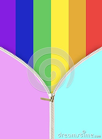 Lgbt color with zip Stock Photo