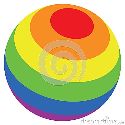 LGBT Color Stripes Sphere Vector Illustration