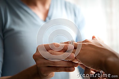 LGBT couples have shown their love for each other by wearing engagement rings. Stock Photo