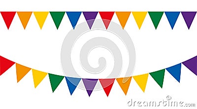 LGBT flags garlands with pennants. Vector buntings set II. Vector Illustration