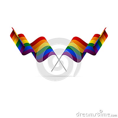 LGBT flags. Rainbow flag. Vector illustration. Stock Photo