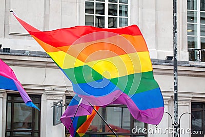 LGBT Gay Pride Rainbow Flag. Stock Photo