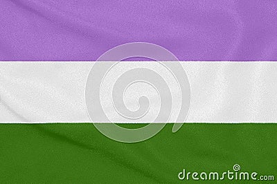 LGBT Genderqueer pride community flag on a textured fabric. Pride symbol Stock Photo
