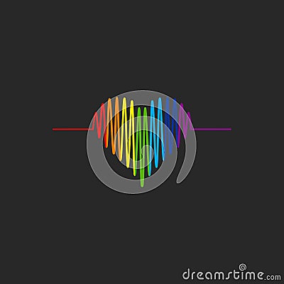 LGBT heart cardiogram icon. LGBT pride symbol. Vector Illustration