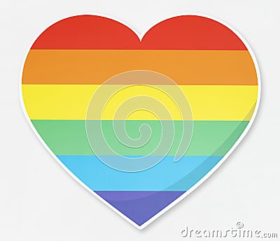 LGBT heart icon illustration Cartoon Illustration