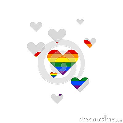 LGBT heart. isolated on white background. Homosexual icon illustration Cartoon Illustration