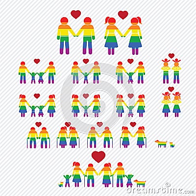 LGBT icons set. Vector Illustration