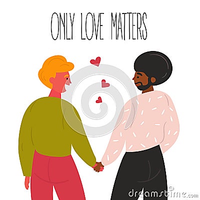 Lgbt or lgbtq gay men couple. Vector Illustration