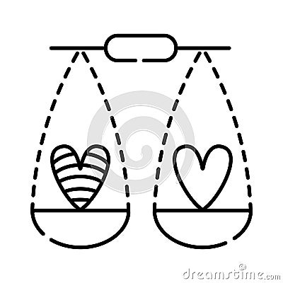 Lgbt love and ordinary love. Illustration of scales Vector Illustration