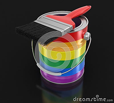 LGBT Paint can with brush Stock Photo