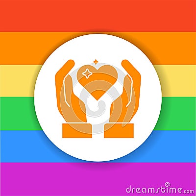 LGBT pride color glyph icon. Lesbian, Gay, Bisexual, Transgender. Vector Illustration