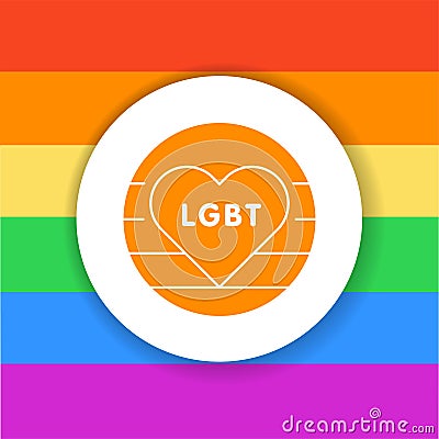 LGBT pride color glyph icon. Lesbian, Gay, Bisexual, Transgender. Vector Illustration