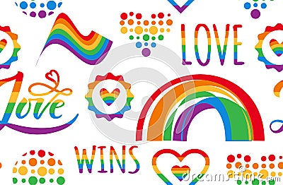 Lgbt pride gay seamless pattern Vector Illustration