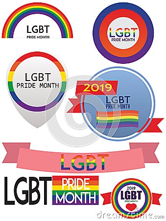 LGBT Pride Month Celebrated annual Vector Illustration