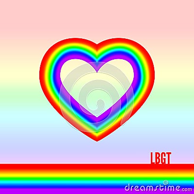 LGBT Pride Month. Lesbian Gay Bisexual Transgender. Rainbow love concept. LGBT flag. Human rights and tolerance. Vector Vector Illustration