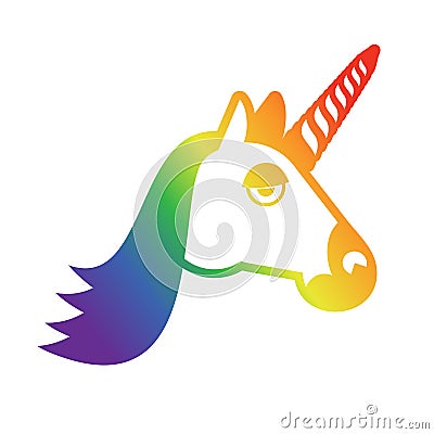 LGBT sign Unicorn and rainbow. Symbol of gays and lesbians, bisexuals and transgender people. Vector Illustration