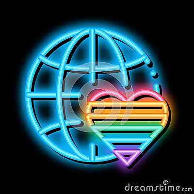 lgbt world free love neon glow icon illustration Vector Illustration