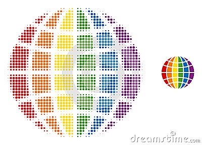 LGBT World Halftone Dotted Icon Vector Illustration