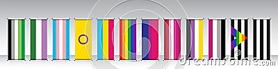 LGBTQ+ sexual identity pride collection. Roll Up Set.Vector illustration Vector Illustration