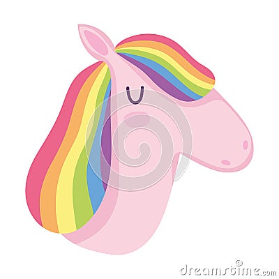 LGBTQ unicorn mane rainbow Vector Illustration