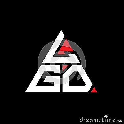 LGO triangle letter logo design with triangle shape. LGO triangle logo design monogram. LGO triangle vector logo template with red Vector Illustration