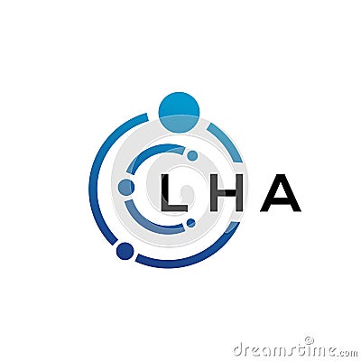 LHA letter technology logo design on white background. LHA creative initials letter IT logo concept. LHA letter design Vector Illustration