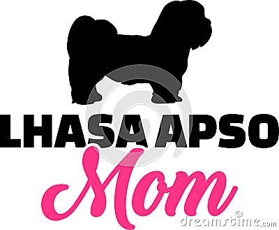 Lhasa Apso mom silhouette Vector Illustration