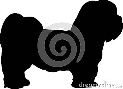 Lhasa Apso silhouette black Vector Illustration