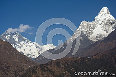 Lhotse View Stock Photo