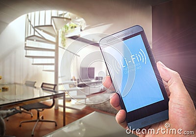 Li-Fi High Speed Wireless connection Stock Photo