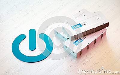 Li-Ion electric vehicle battery start concept. Stock Photo