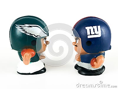 Li`L Teammates Collectibles Toys, Giants Face to Face with the Eagles Editorial Stock Photo