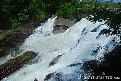 At the Li Phi Waterfalls near Don Det Stock Photo