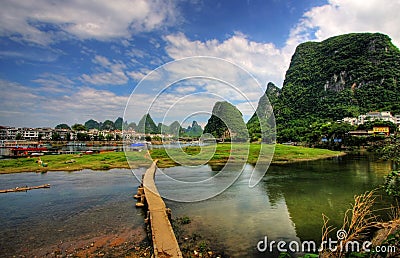 Li river karst mountain landscape Stock Photo