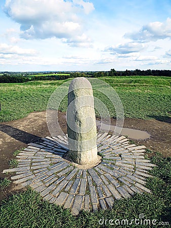 The Lia FÃ¡il (Stone of Destiny) atop the Hill of Tara, IRELAND Stock Photo