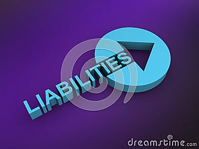 liabilities word on purple Stock Photo